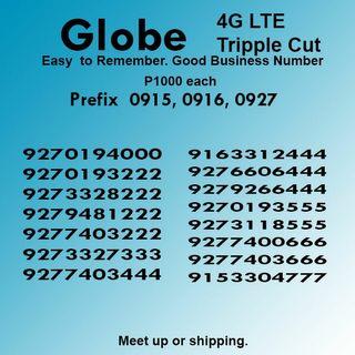 Globe Vanity Sim Cards - classic prefix 0915, 0916, 0927