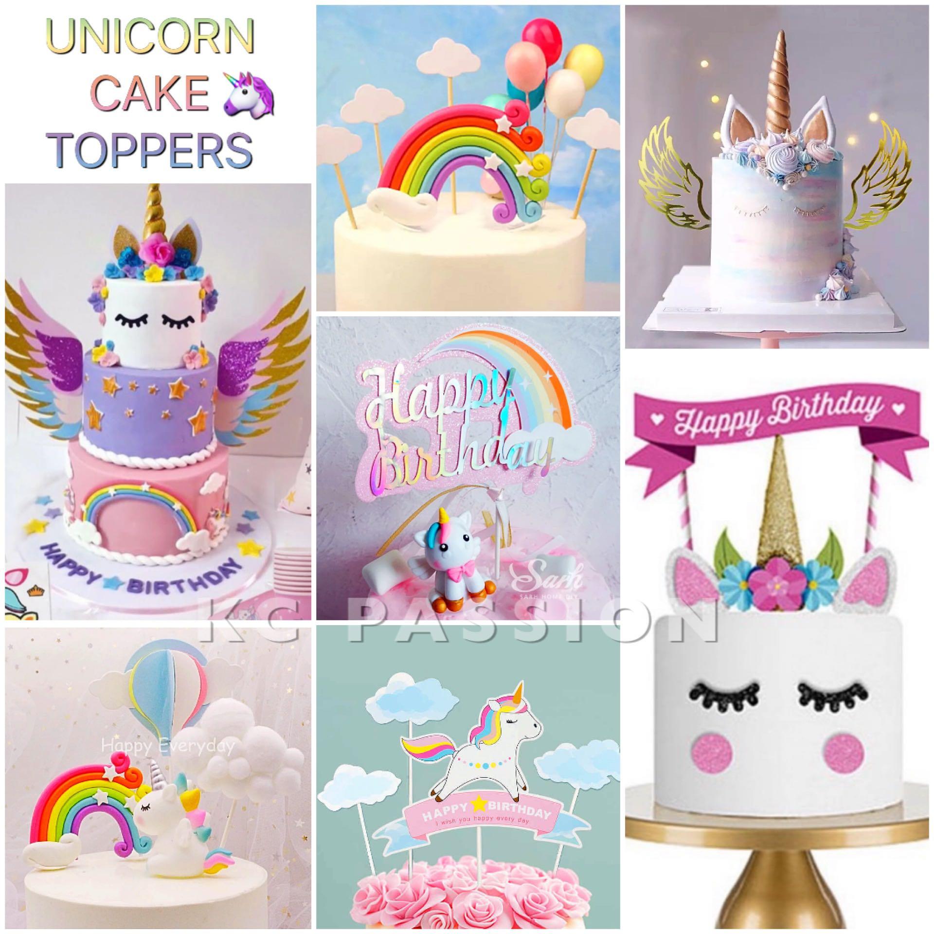 Unicorn Cake Topper Unicorn Balloons Rainbow Clouds Hot Air Balloon Wings Design Craft Others On Carousell This adorable little cake is perfect for a small gathering of unicorn lovers, or even the top tier of a wedding cake. unicorn cake topper unicorn balloons rainbow clouds hot air balloon wings