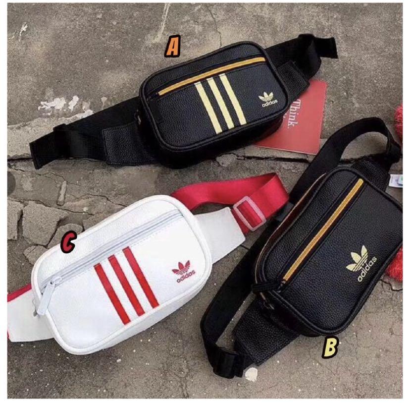 Adidas Faux Leather fanny pack sling bag chest bag waist bag Women s Fashion Bags Wallets Cross body Bags on Carousell