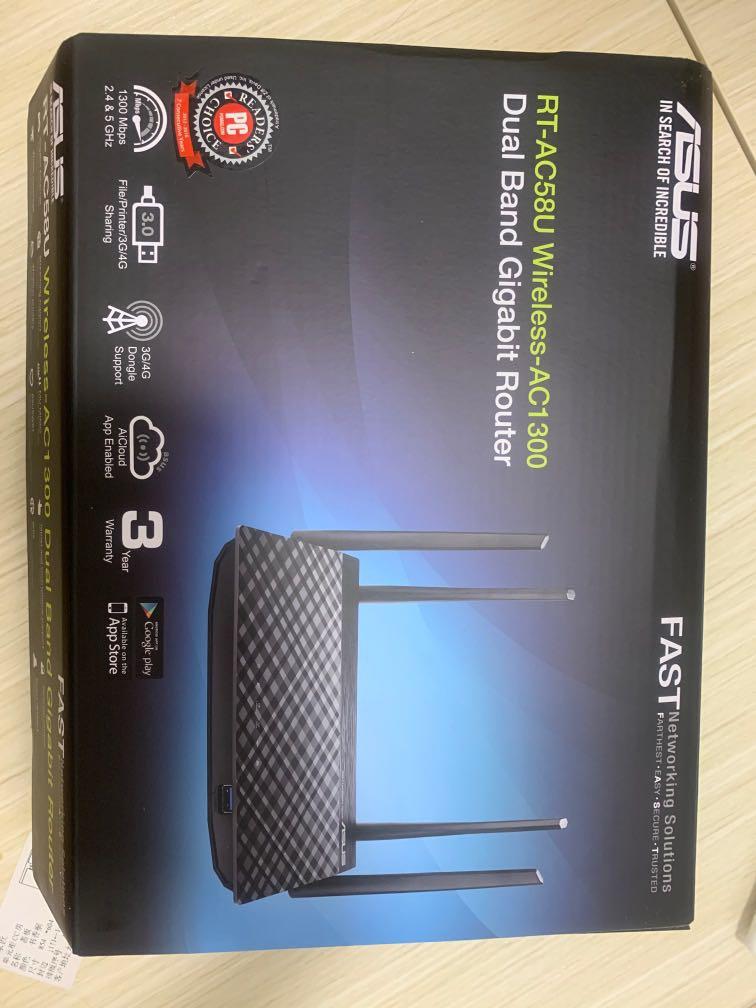 ASUS RT-AC58U router, 電腦＆科技, 電腦周邊及配件, Wifi及上網相關產品 - Carousell