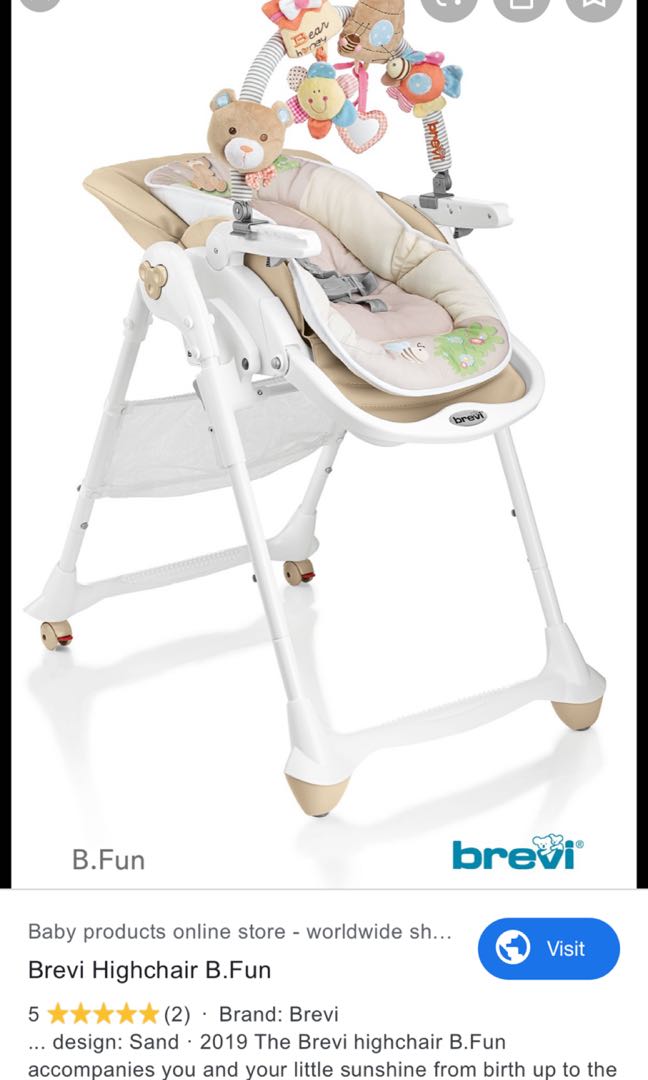 Baby high Chair Brevi B.Fun Babies Kids Nursing Feeding Baby High Chairs on Carousell
