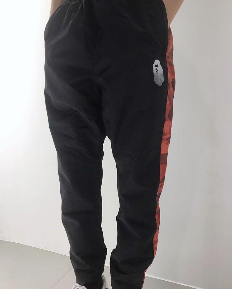 bape color camo track pants