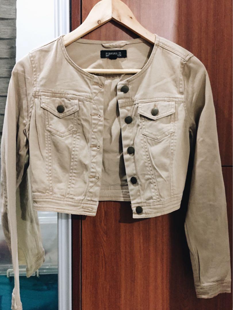 BEIGE BOLERO JACKET, Women's Fashion, Tops, Others Tops on Carousell