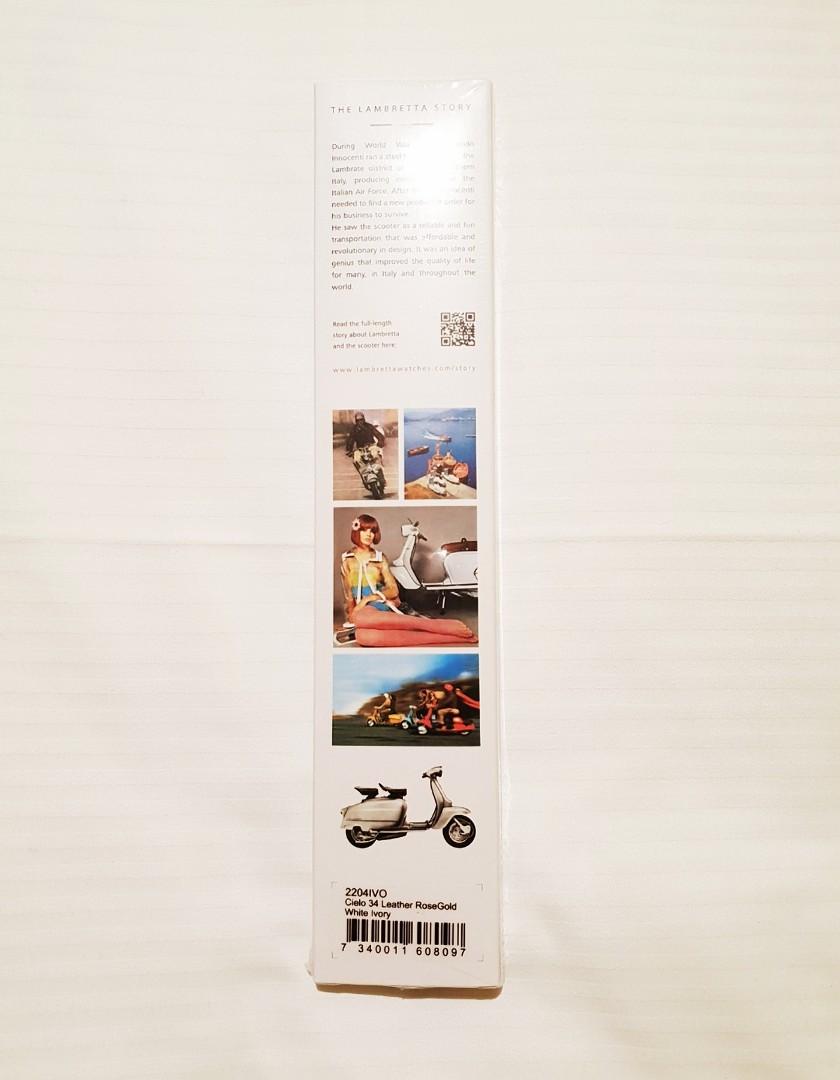 Bn Italian Lambretta Cielo 34 Rose Gold White Ivory Leather Women S Watch Women S Fashion Watches On Carousell