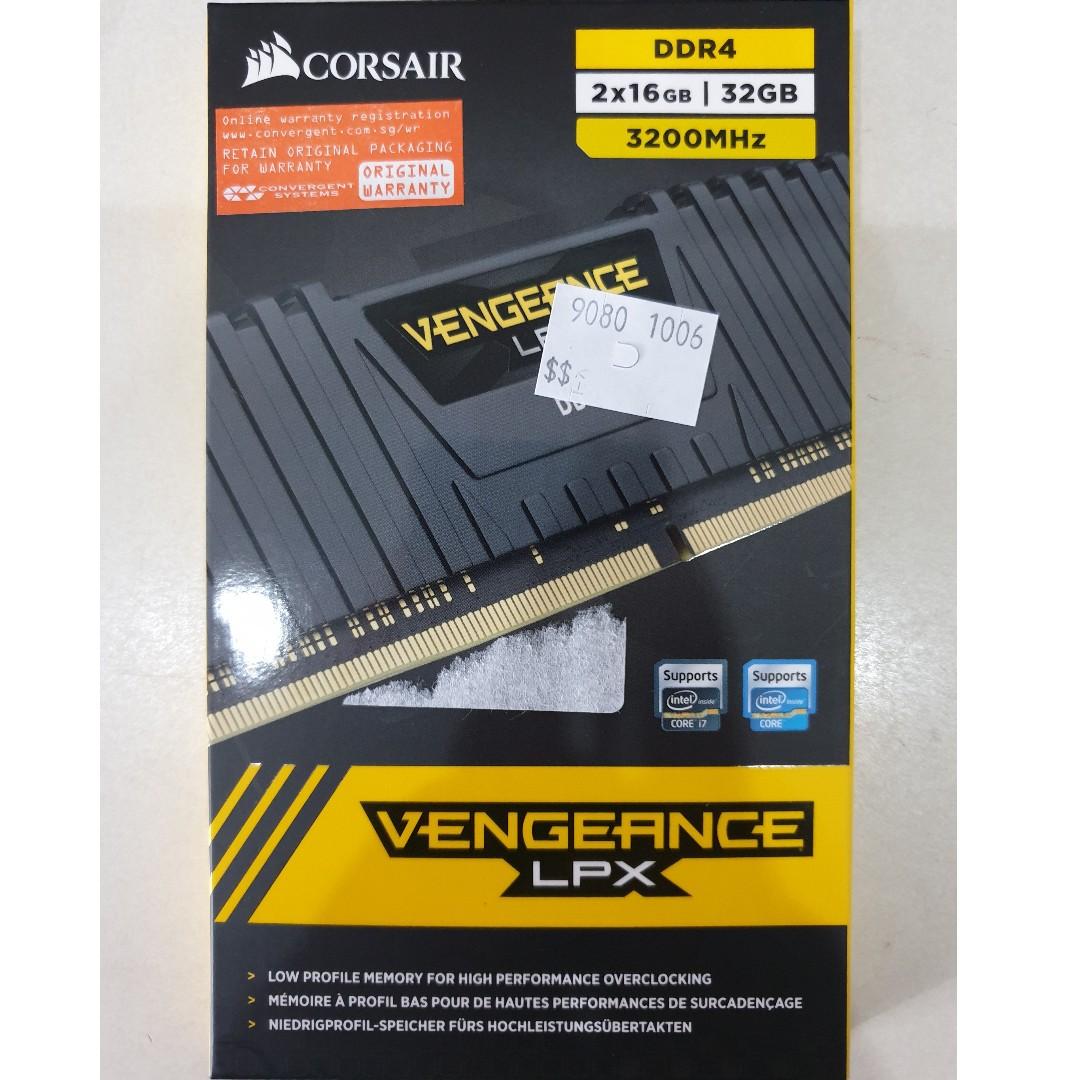 Corsair Vengeance LPX DDR4-3200 32GB (2x16GB) Black 288-Pin RAM - Intel  version (Brand New Sealed), Computers  Tech, Parts  Accessories,  Networking on Carousell