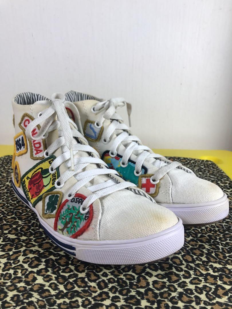 Dsquared2 donna patches high top canvas shoes sneakers
