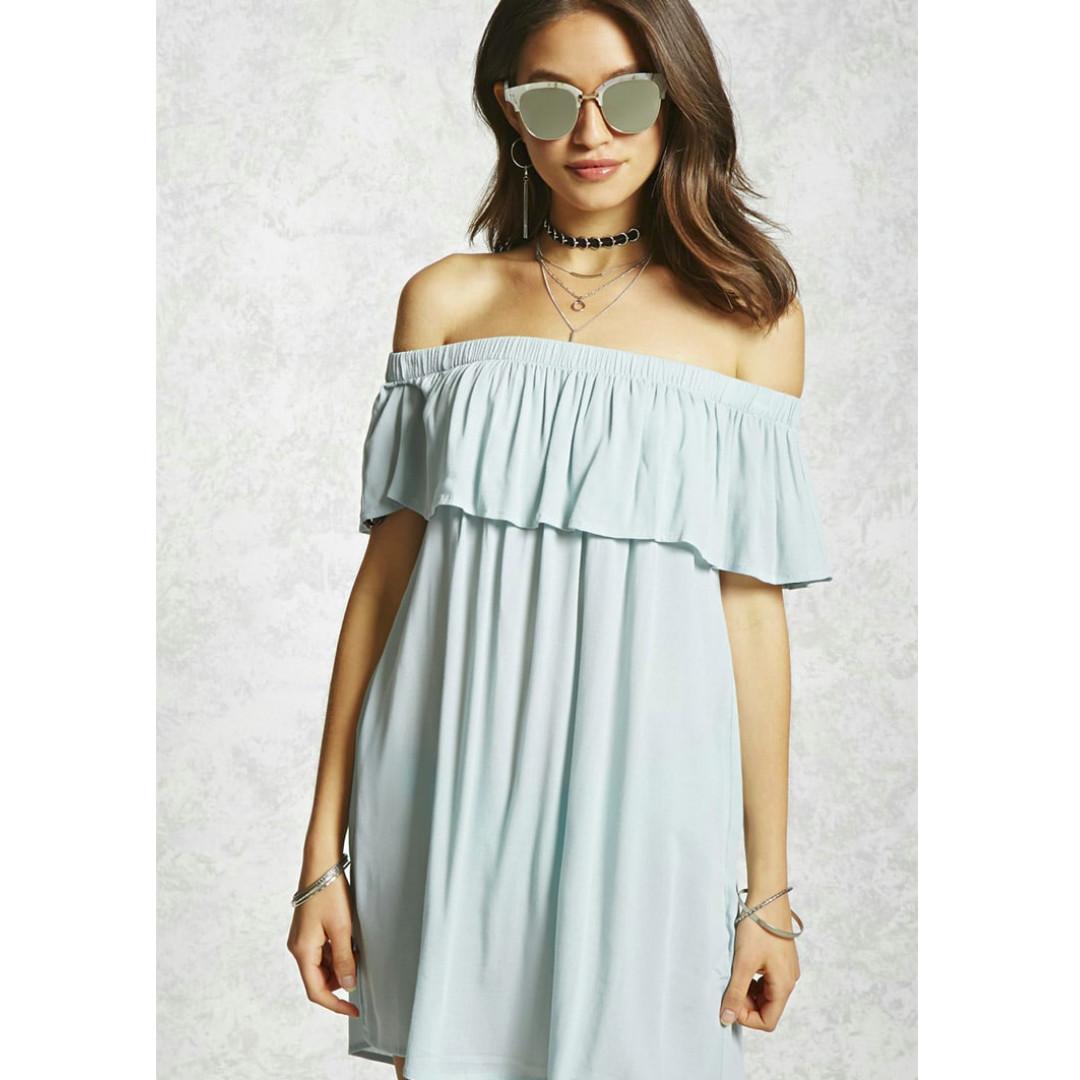 Forever 21 F21 Ruffles Off Shoulder Dress Formal Casual Women s Fashion Dresses Sets Dresses on Carousell