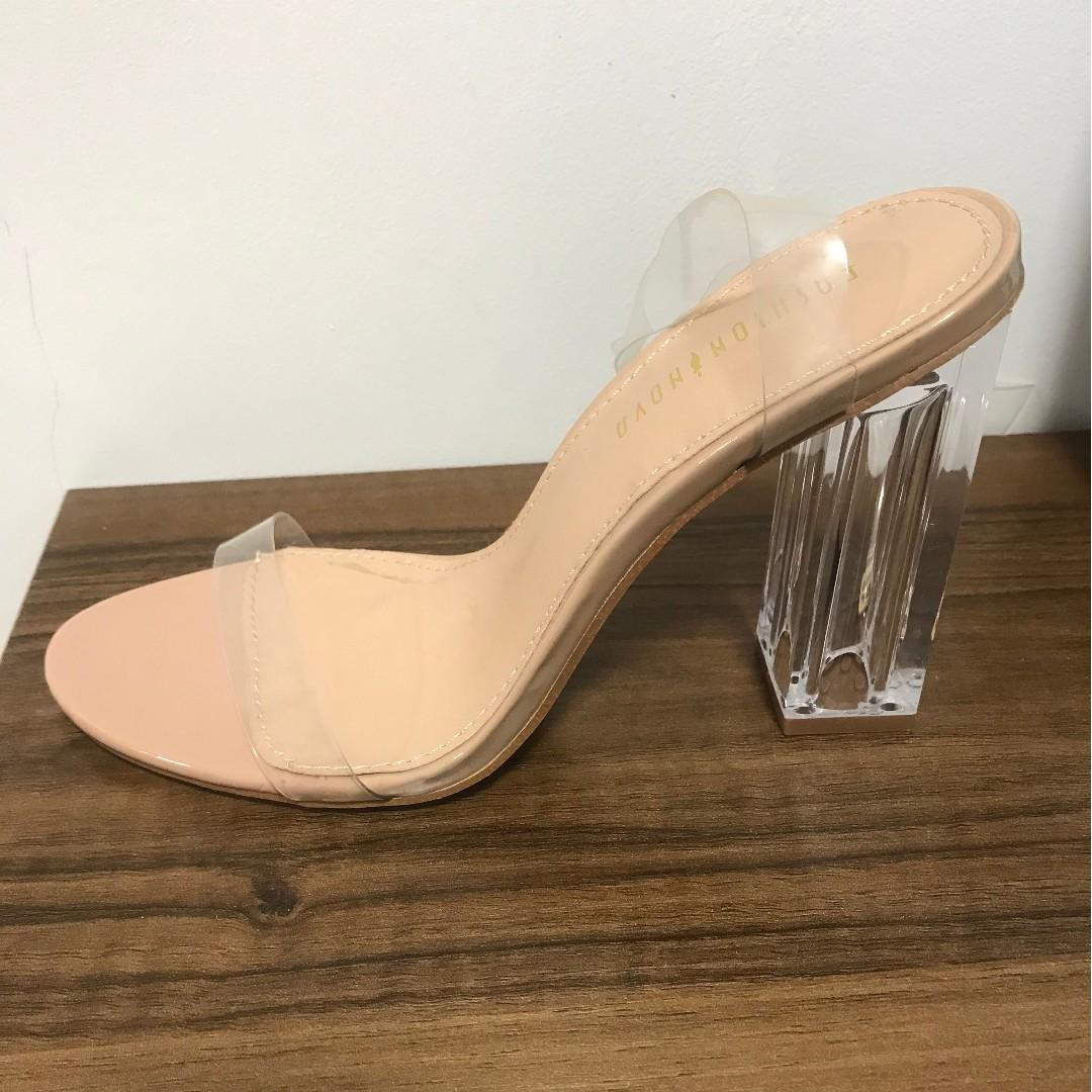 Glass slipper shop heels fashion nova
