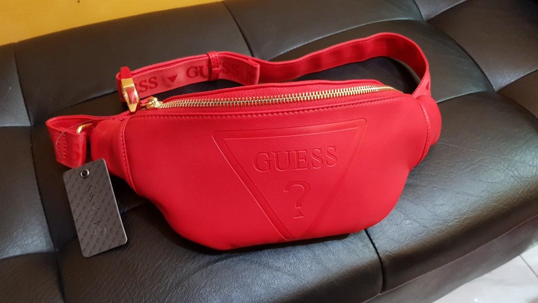 guess fanny pack red