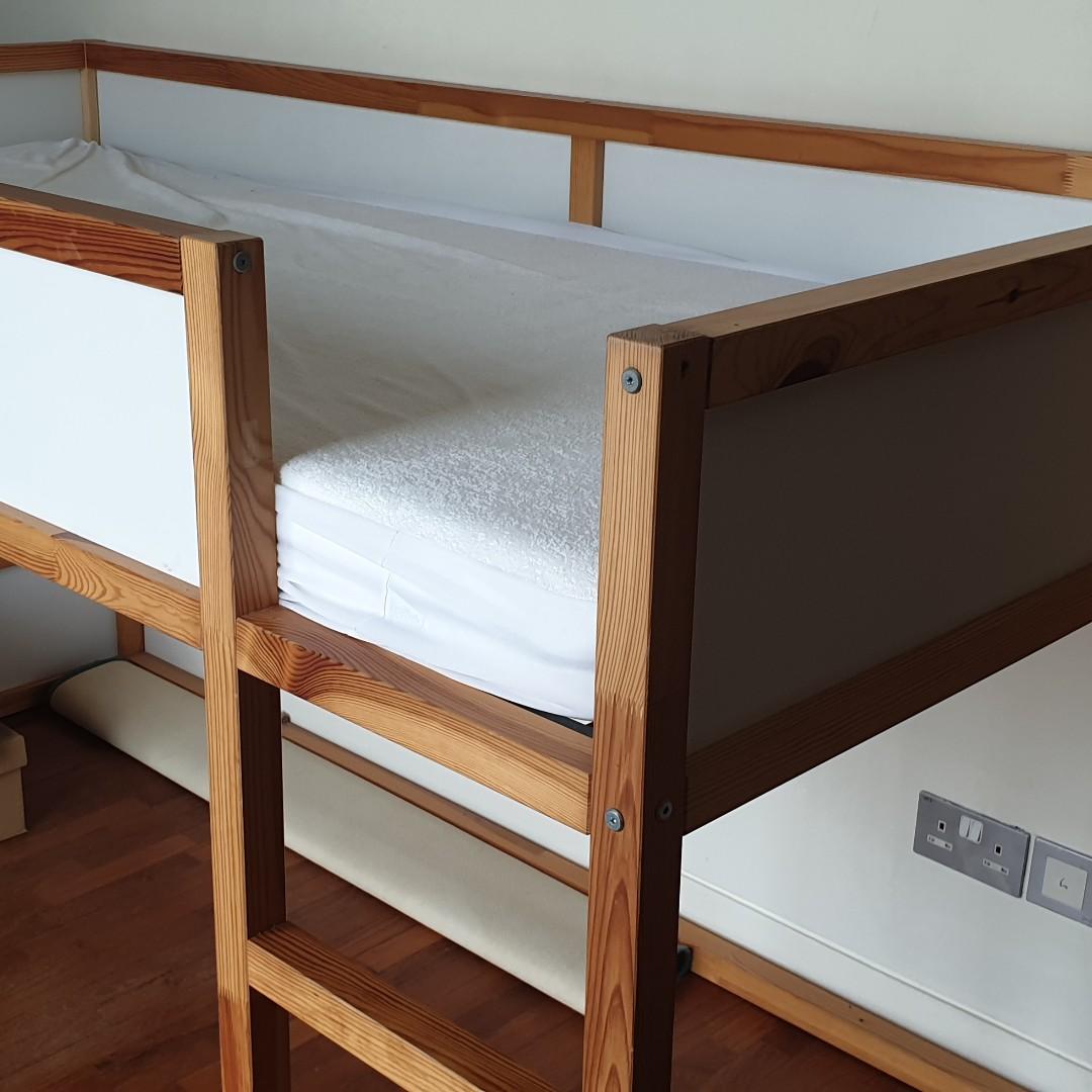 Ikea Kura Reversible Bed White Pine 90x200 Cm Furniture Beds Mattresses On Carousell