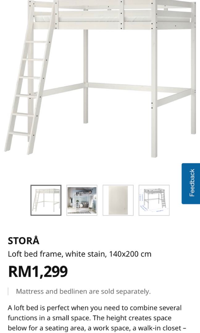 IKEA Stora loft bed frame, Furniture & Home Living, Furniture, Bed