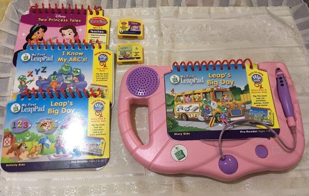 Leap Frog Learning System Leap Pad (Category: Educational & Learning Toys) located in Quezon City. Submitted by lynn.lopez (Listing ID 238533684, Image 1). Description: -slighly used -very good condition -bought in US -all are working -pre owned -My 1st Leap Pad Leap Frog Pink with 4 books and 2 cartridge ages 3 up (pink) php 2500 -12x10x1.5 inches -Leapfrog Leap Pad Pink Learning System with 2 books and 1 cartridge ages 4-8 reading ( pink& purpl