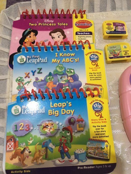 Leap Frog Learning System Leap Pad (Category: Educational & Learning Toys) located in Quezon City. Submitted by lynn.lopez (Listing ID 238533684, Image 3). Description: -slighly used -very good condition -bought in US -all are working -pre owned -My 1st Leap Pad Leap Frog Pink with 4 books and 2 cartridge ages 3 up (pink) php 2500 -12x10x1.5 inches -Leapfrog Leap Pad Pink Learning System with 2 books and 1 cartridge ages 4-8 reading ( pink& purpl