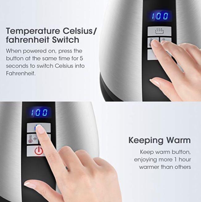 M557 Electric Kettle With Variable Temperature 1 2l Gooseneck Pour Over Kettle For Drip Coffee And Tea Bpa Free 304 Stainless Steel Kettle With Lcd Display And Keep Warm Function Kettle 2200w Home Appliances Kitchenware