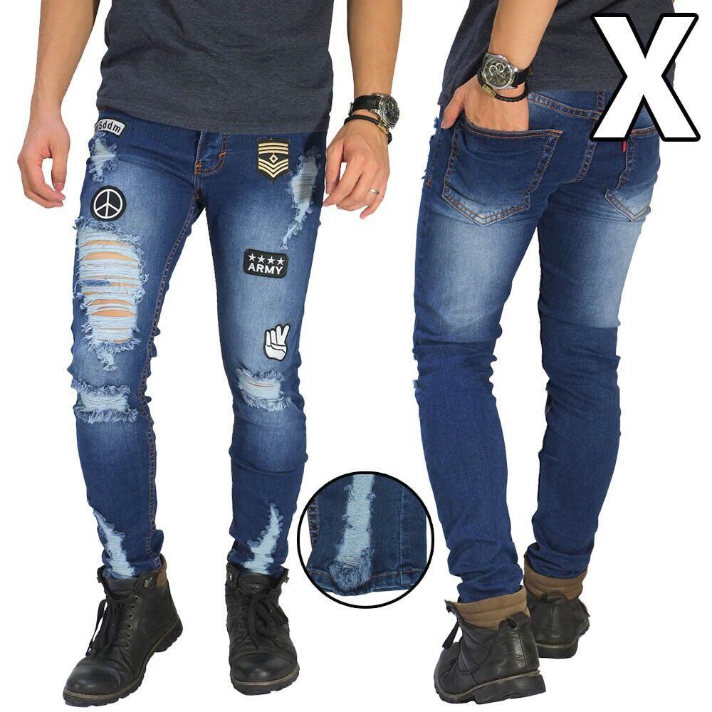 ripped denim skinny jeans