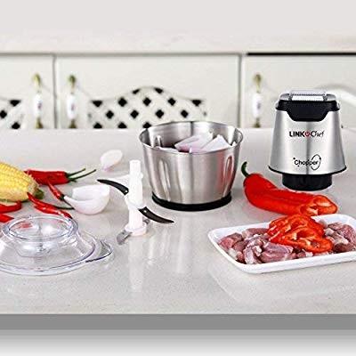 Mini Chopper (Category: Hand & Stand Mixers) located in Singapore. Submitted by itemgood (Listing ID 252894342, Image 7). Description: Mini Chopper 600W LINKChef Mini Food Processor 4 bi-Level Blades, 1.2L Robust Stainless Steel Bowl with 500ml Food Capacity Silver/Black (.