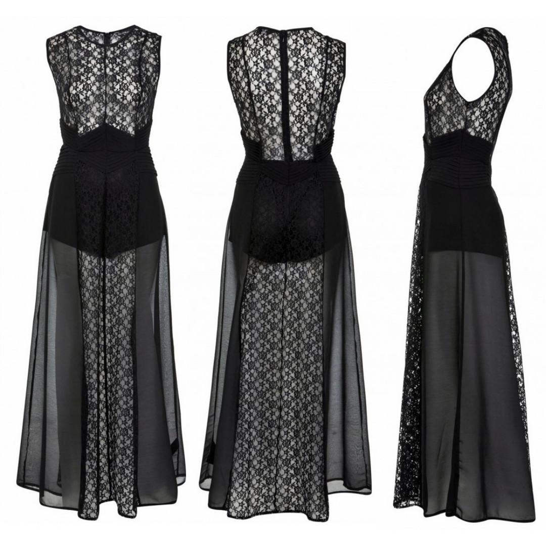 miss selfridge black maxi dress