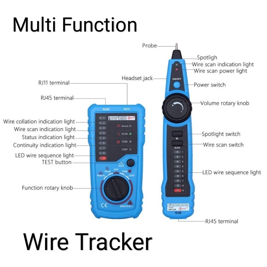 Network Cable Tester RJ11 RJ45 Line Finder Wire Tracker for Network ...