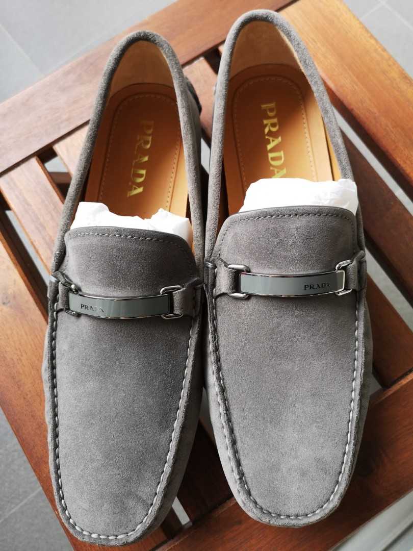 prada suede loafers
