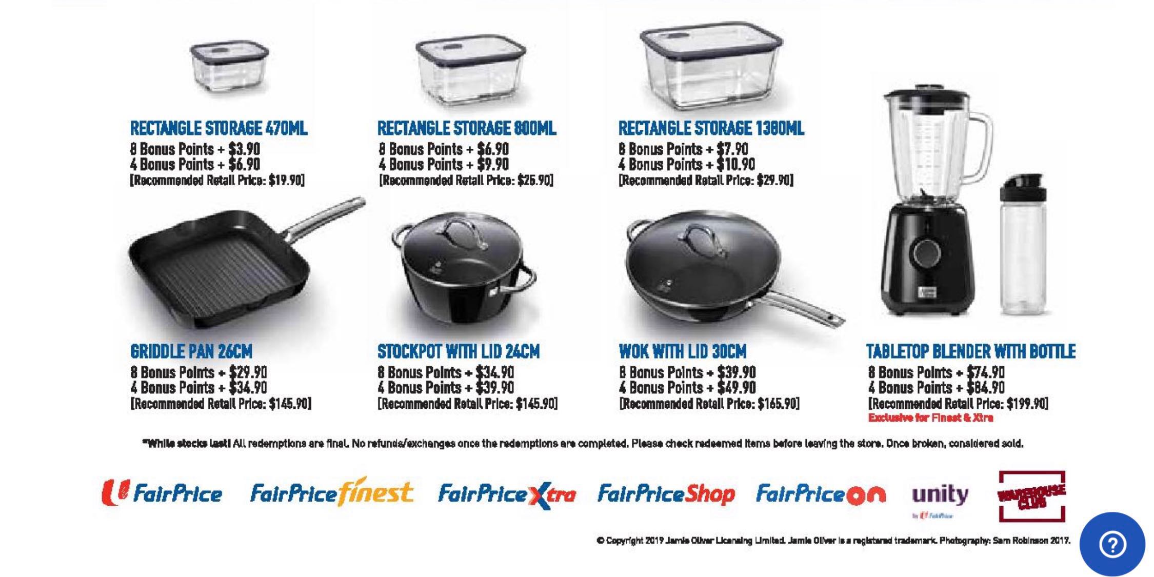 NTUC Jamie Oliver Kitchenware 8 Bonus Points, Tickets & Vouchers