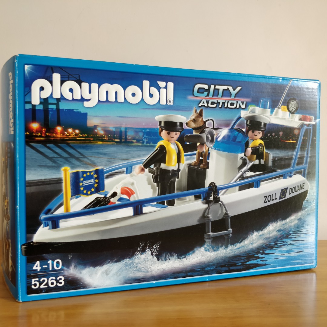 playmobil city action police boat