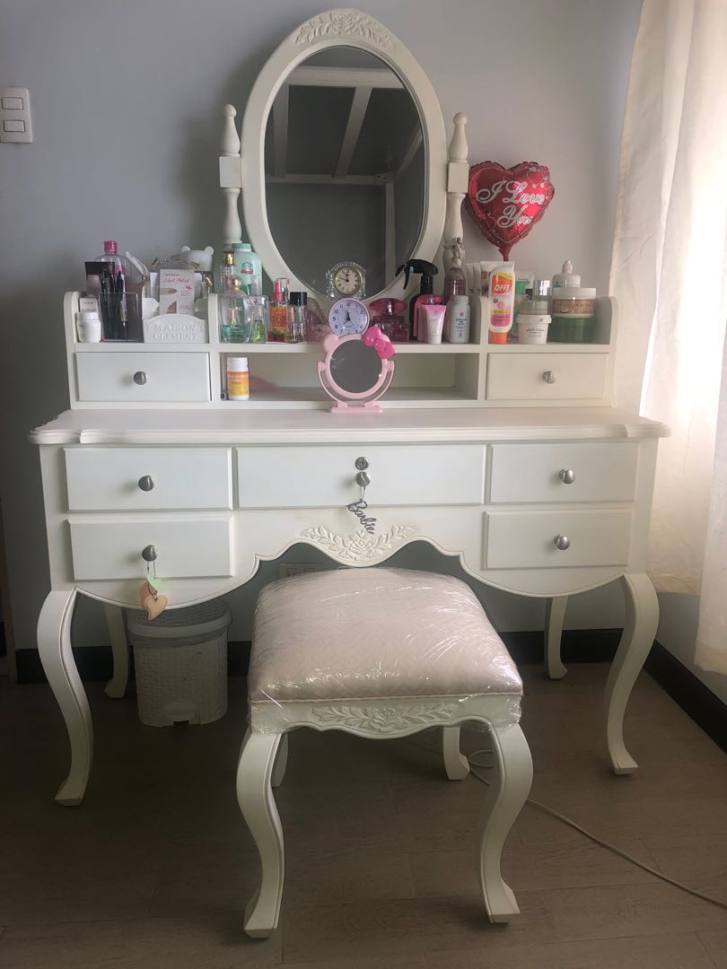 Princess Vanity Dresser With Mirror And Princes Chair Furniture Home Living Furniture Tables Sets On Carousell