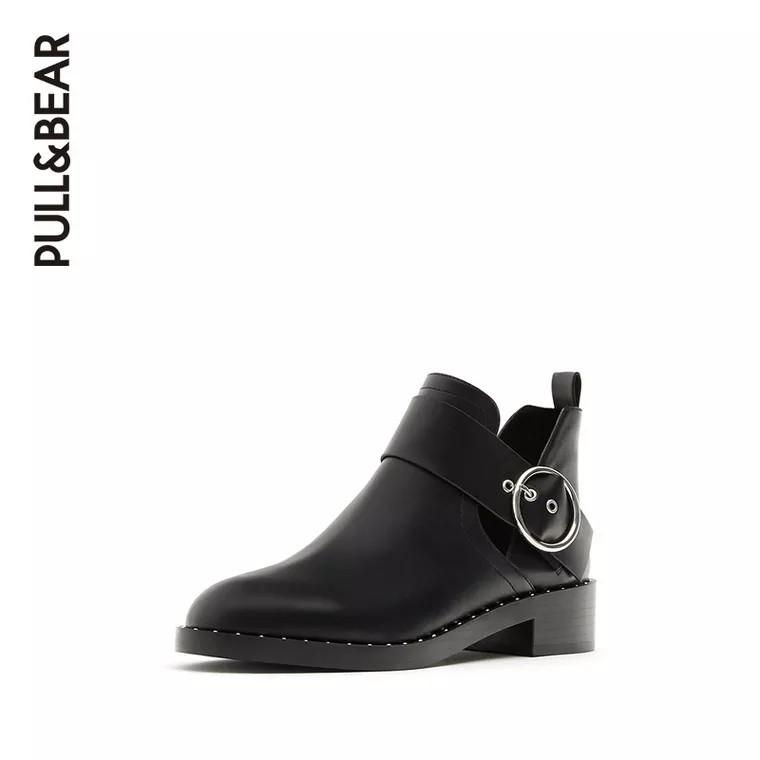 pull and bear black ankle boots