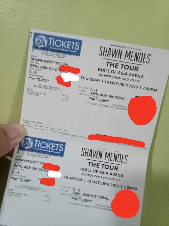 SHAWN MENDES IN MANILA TICKETS, Tickets & Vouchers, Event Tickets on