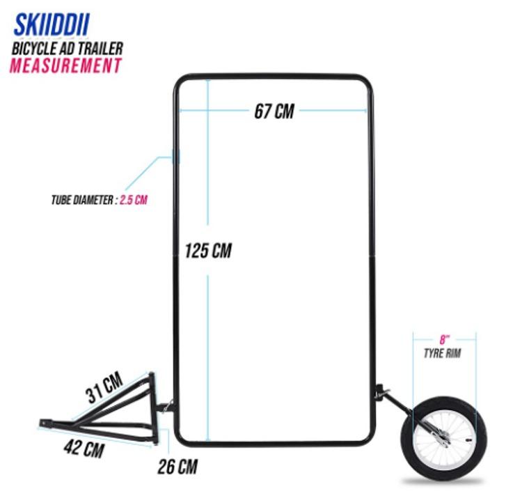 Skiiddii Bicycle Billboard Advertising Bike Trailer, Sports Equipment