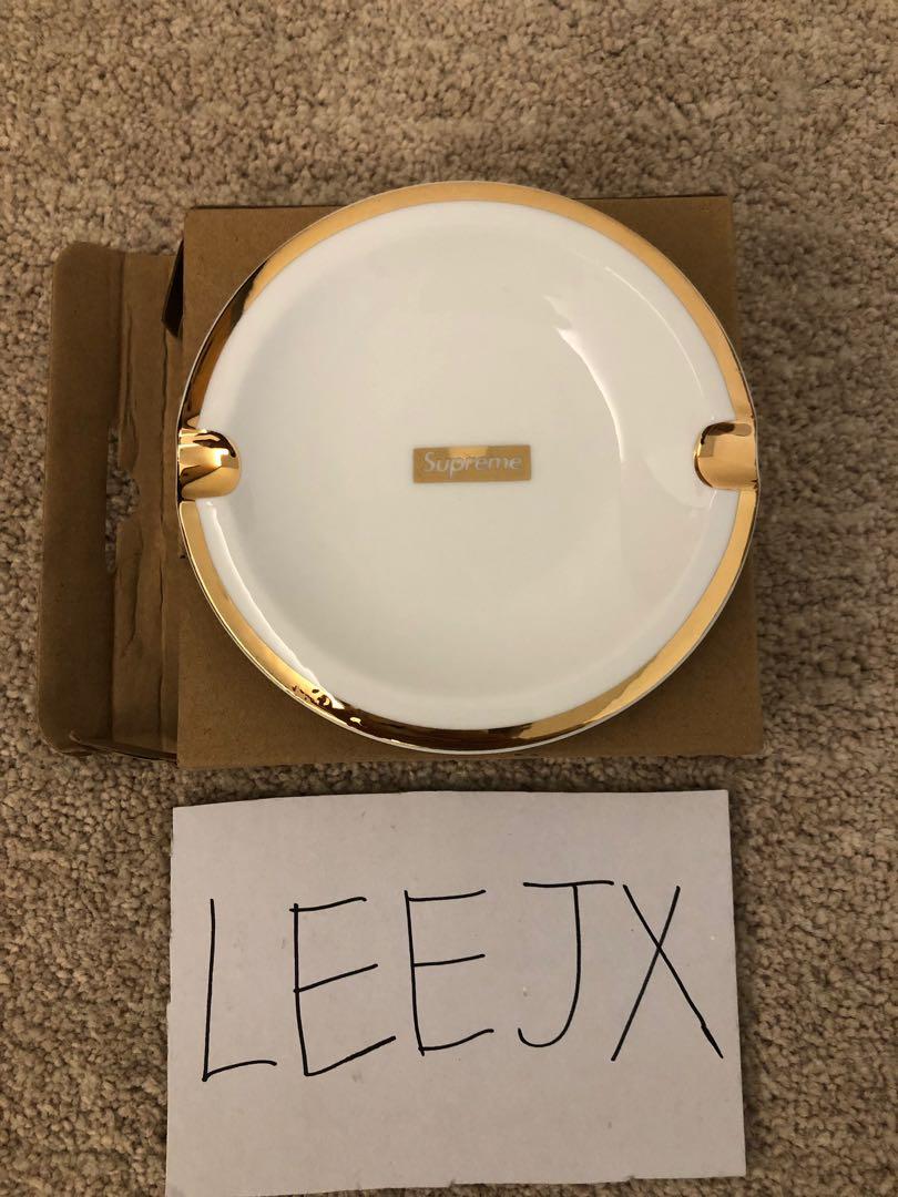 Supreme Gold Trim Ceramic Ashtray 