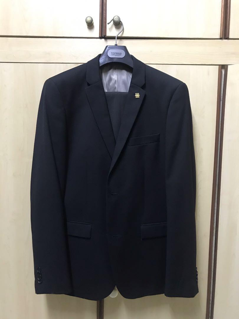 Topman Full Suit Blazer Slim Fit X Black