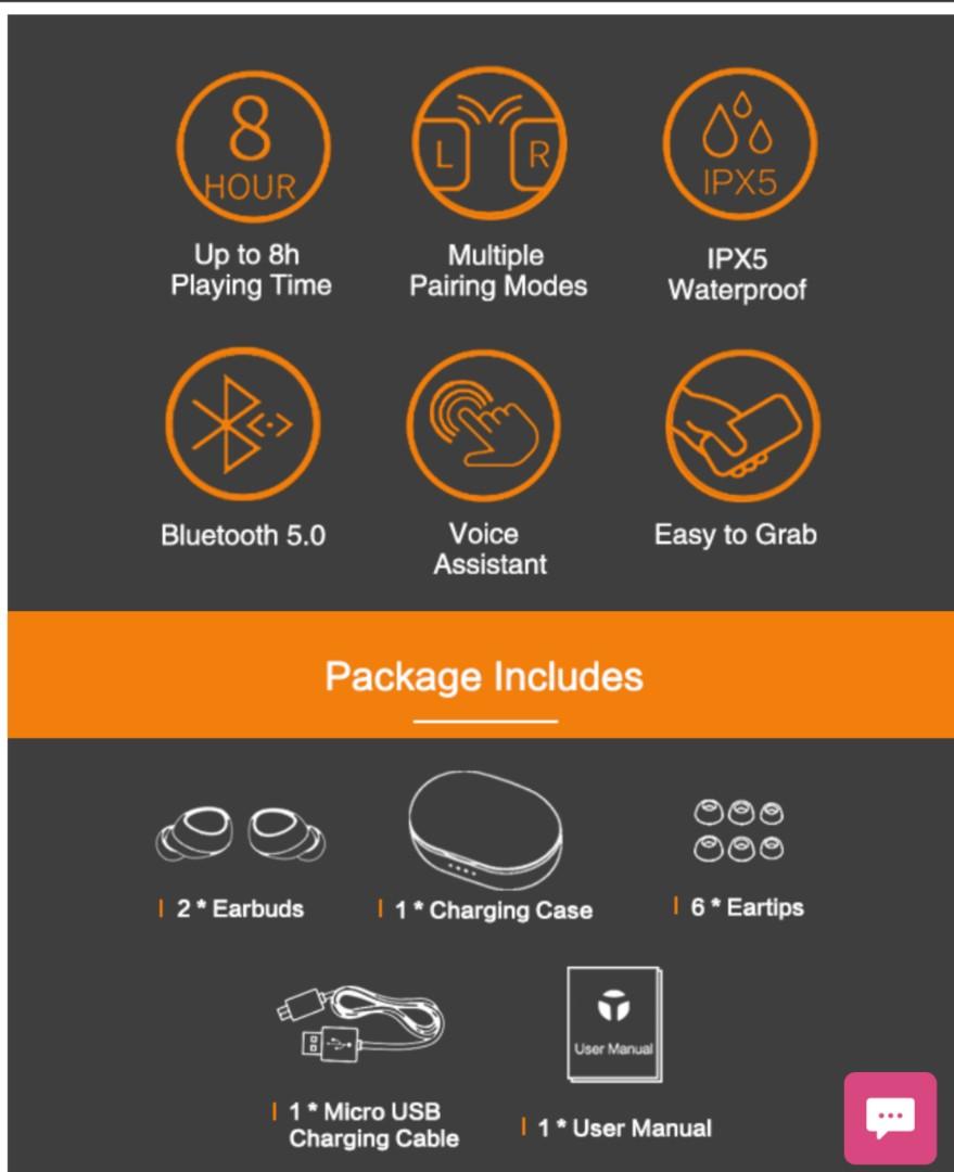 Tranya T3 Bluetooth 5.0 TWS Audio Earphones on Carousell