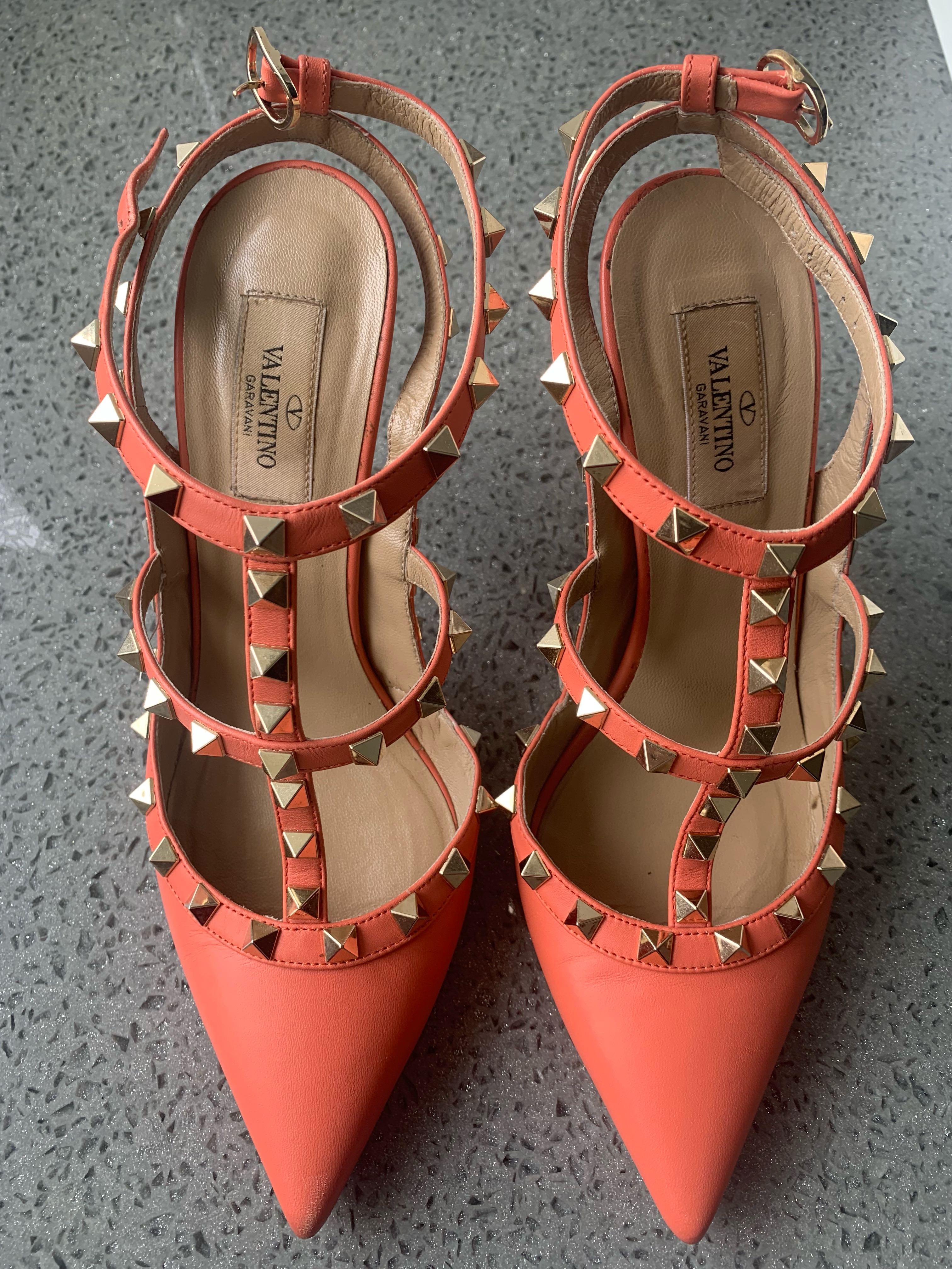 orange valentino heels