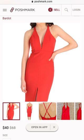 Bardot red dress size 6
