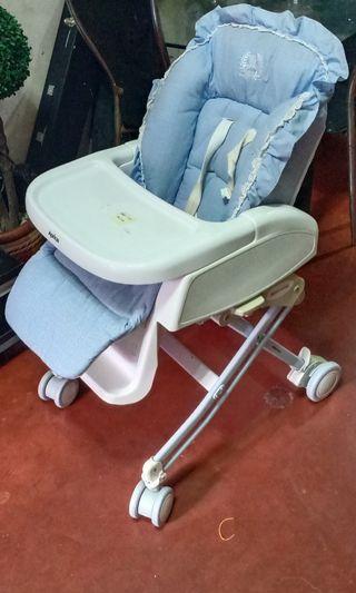 Swing high chair bed