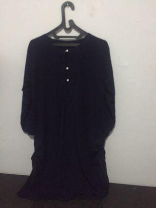 Midi dress navy hijab fashion