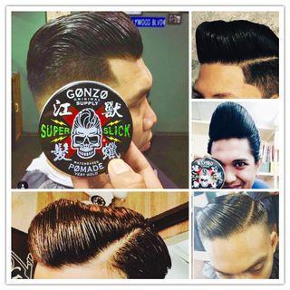 Hair Pomade[Gonzo Super Slick Pomade Waterbased Medium Hold]