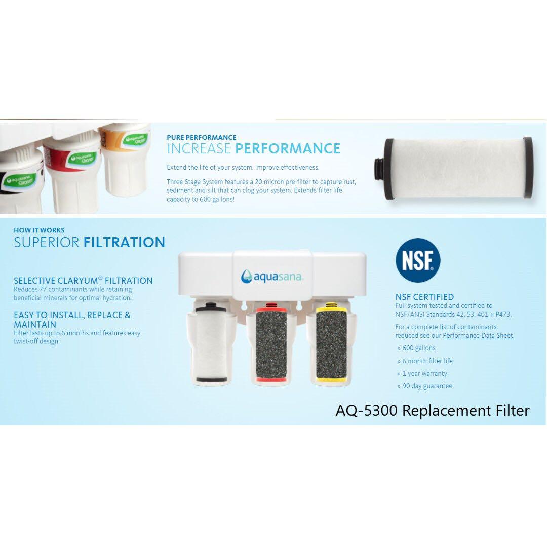 3 Stage Claryum Under Counter Aq 5300 Aquasana Drinking Filter Water Home Appliances Kitchenware On Carousell