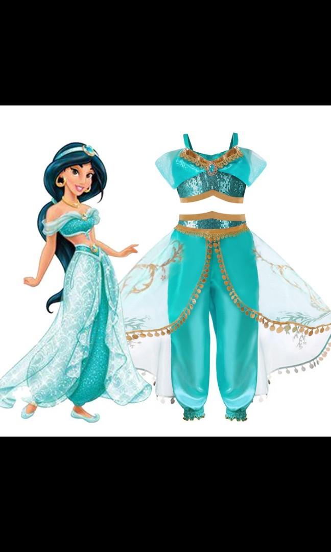 Arabian Princess Aladdin Dress Up Costume Girls Sequined Jasmine Cosplay Kids Babies Kids Girls Apparel 4 To 7 Years On Carousell