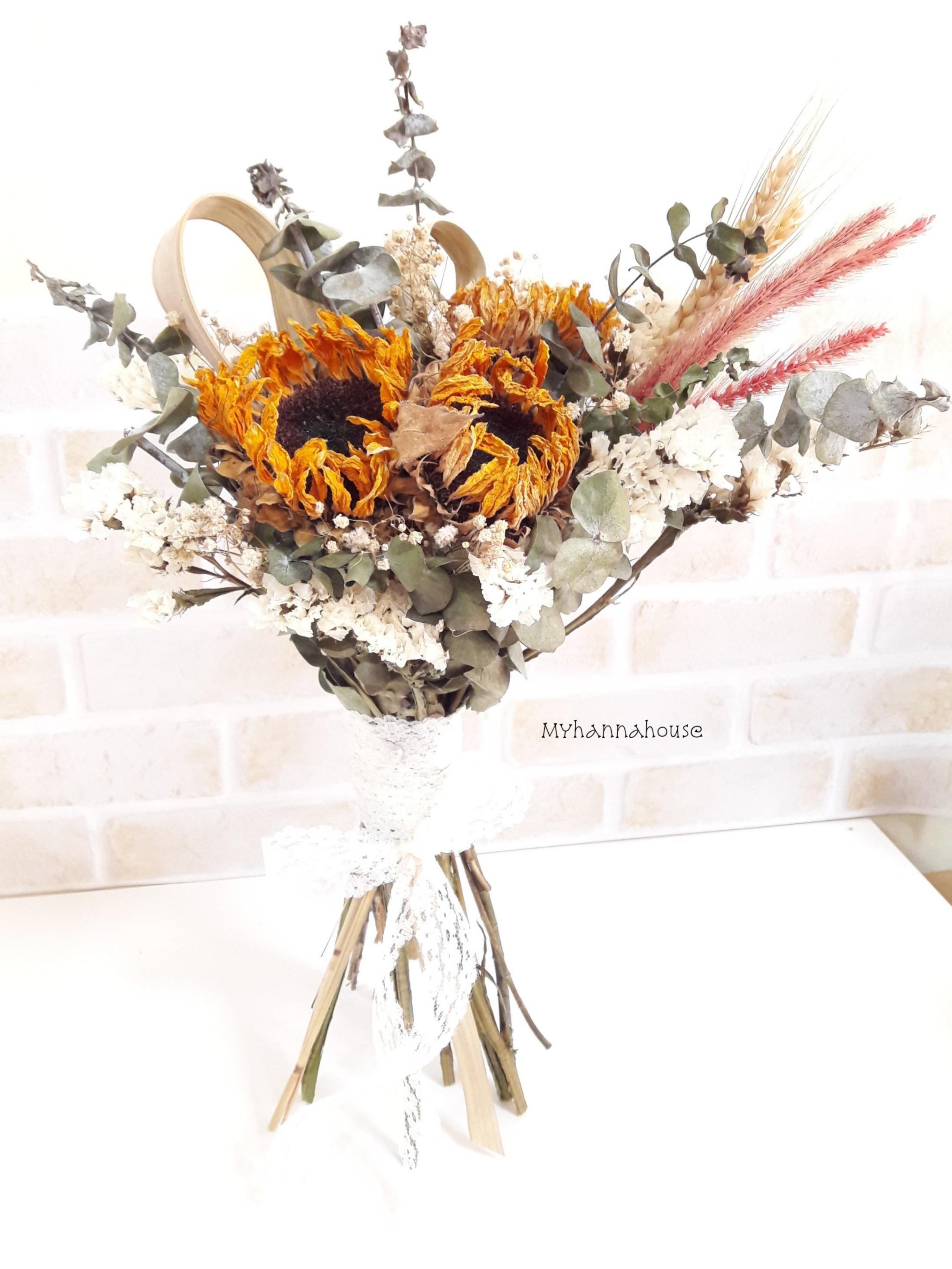Dried Flower Dried Rustic Sunflowers Gardening Flowers Bouquets On Carousell