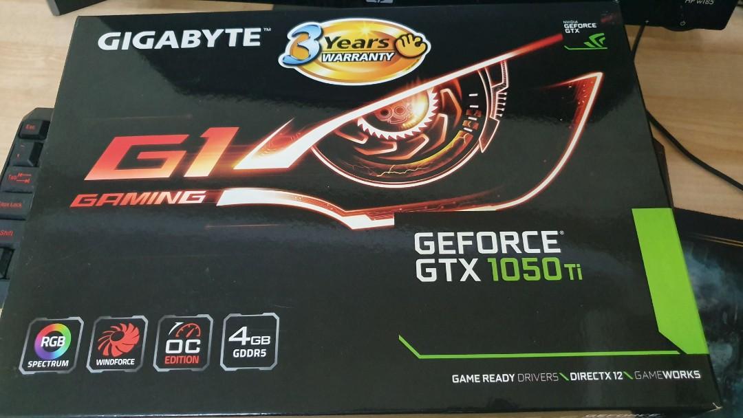 GigaByte GeForce GTX 1050 Ti G1 Gaming 4G Computers Tech Parts