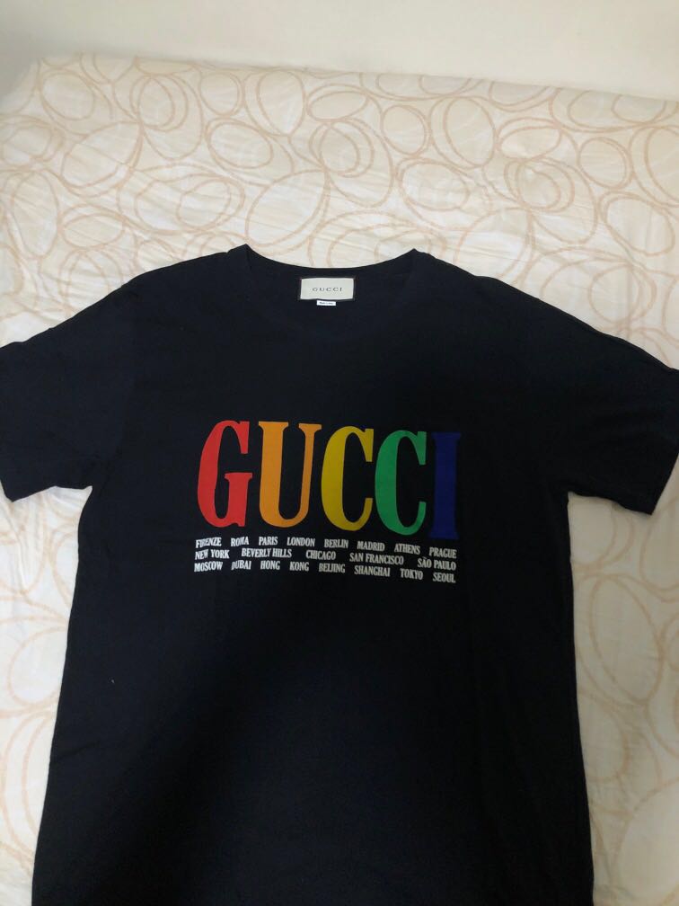 gucci rainbow cities t shirt