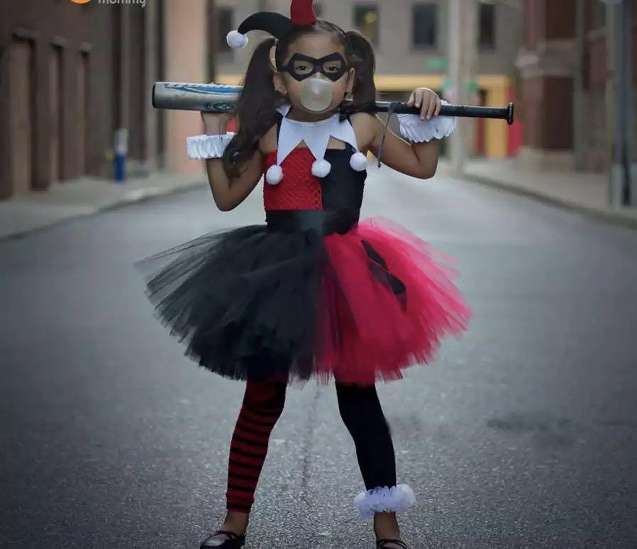Harley Quinn Tutu Dress Girls Costume Babies Kids Girls Apparel 4 To 7 Years On Carousell