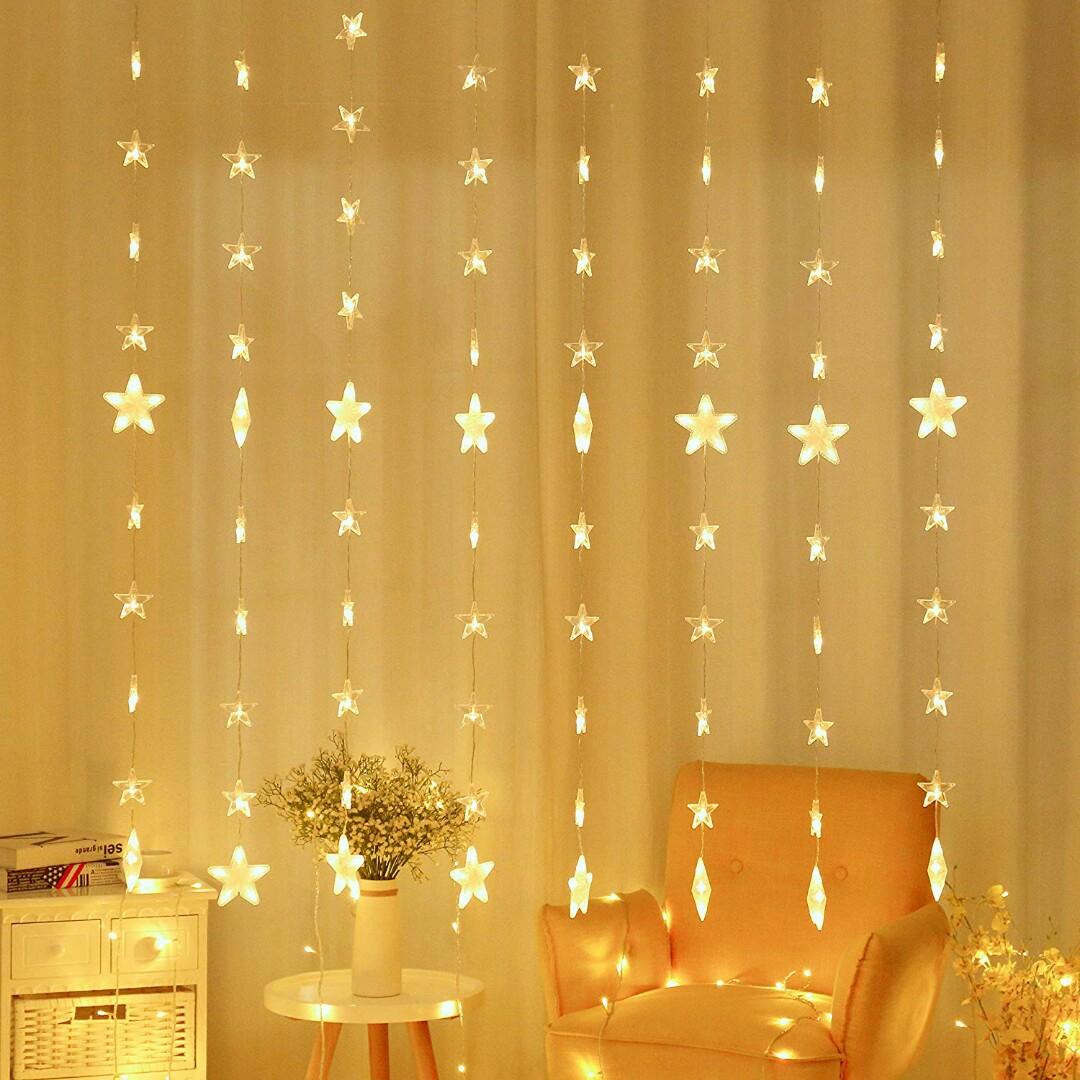 M777 Star Curtain Lights Bedroom Timing Night Lights 144 Led 80