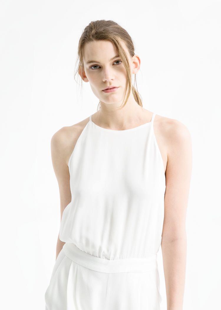 mango white jumpsuit