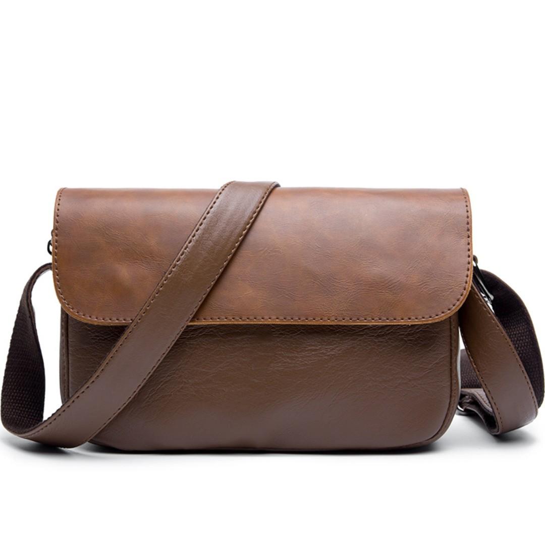 vegan leather messenger bag