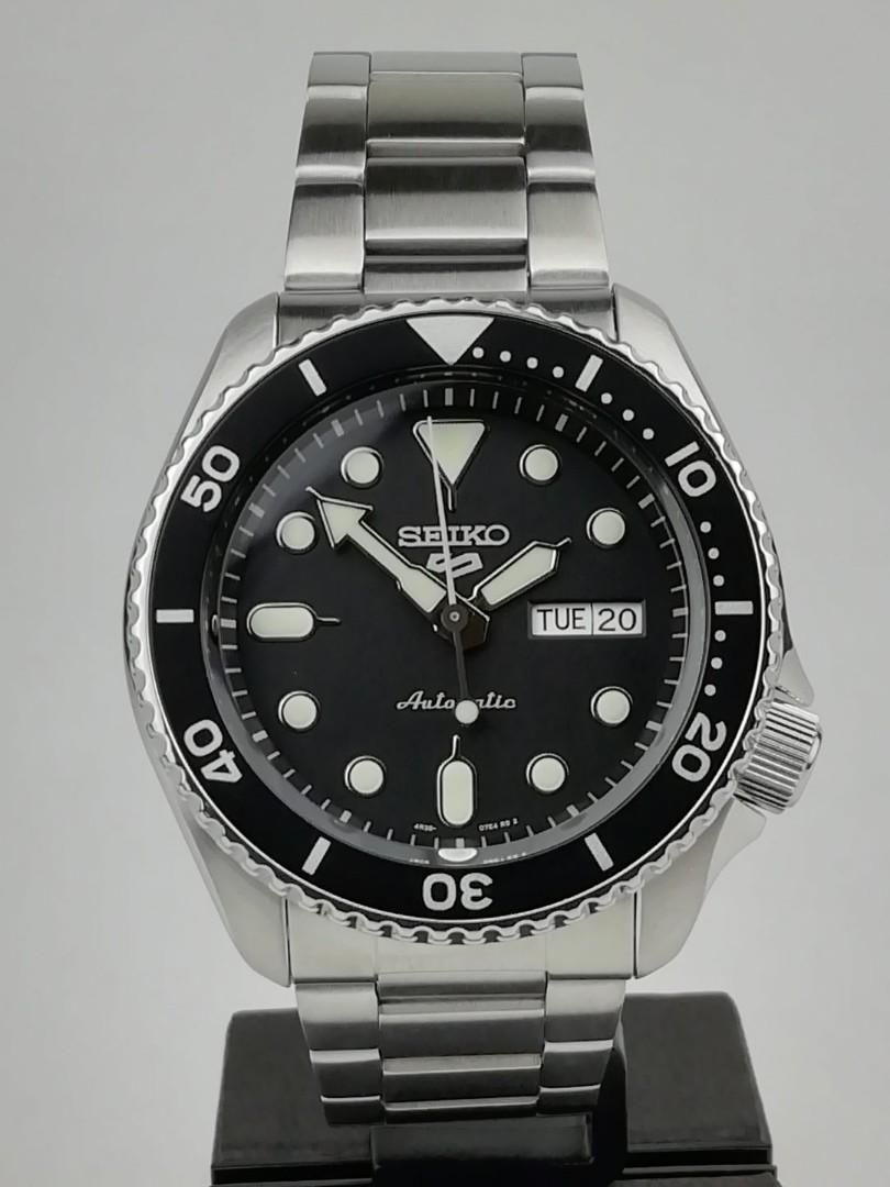 New Seiko 5 Sports Black Dial Silver Stainless Steel Bracelet Automatic Men S Watch Srpd55k1 Srpd55 Srpd55k Men S Fashion Watches On Carousell