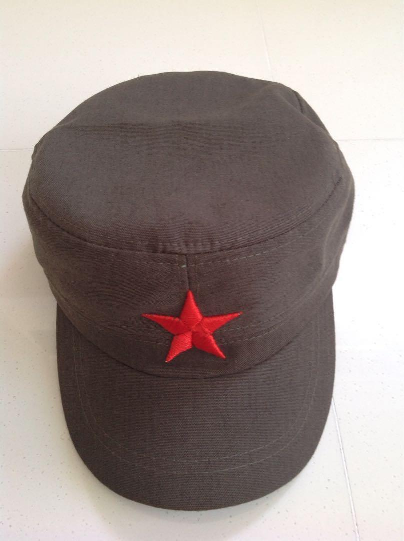 Red Star Red Mao Army Military Hat 