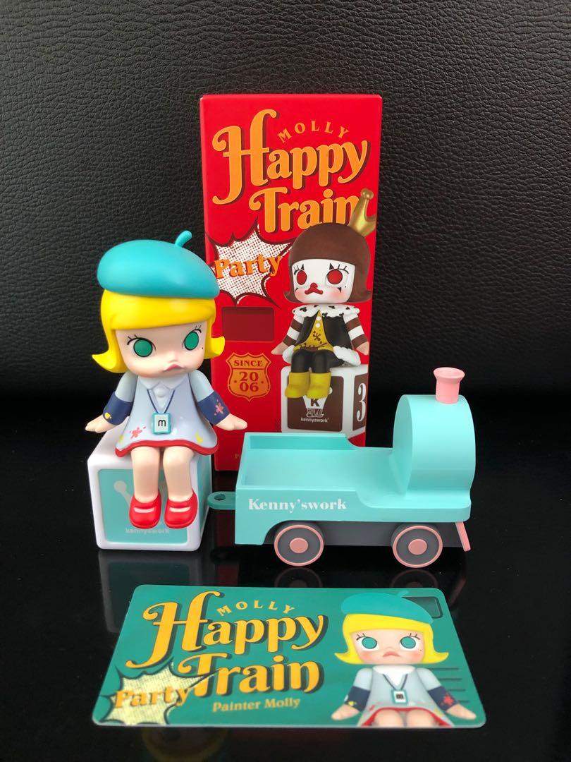 POP MART x MOLLY Happy Train Party Killer Chocolate Molly Mini Figure Art Toy 