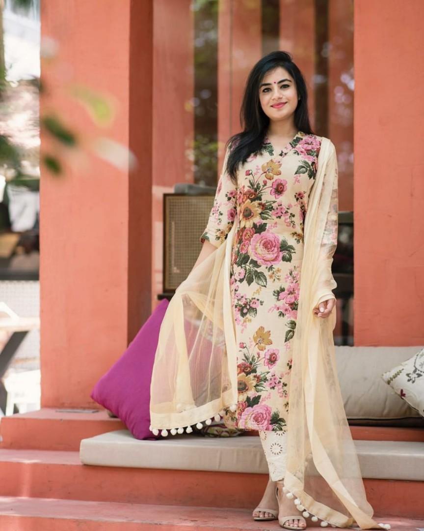 floral printed punjabi suits
